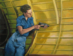 Felice House, "Aircraft Drilling," Oil on Canvas    42" x 32 "