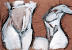 Marcontell, "Nude" Ink on handmade paper