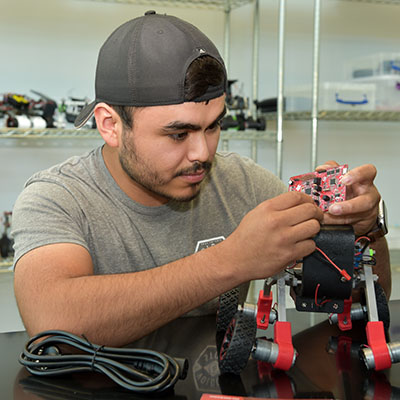 This Blinn College sophomore is building more than robots as he pursues his mechatronics degree. He's also building a career.