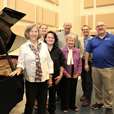 Larry and Mary Whigham, Blinn College Foundation gift Blinn Music Department a grand piano