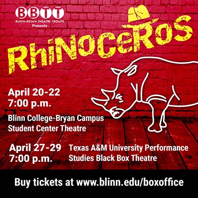 Animals and laughs run wild when Blinn-Bryan and Texas A&M stage 'Rhinoceros'