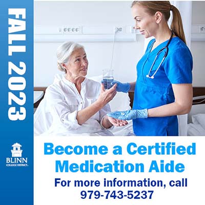 Blinn College offering Certified Medication Aide course this fall