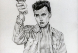 Drawing - Rachel Foley - Young Clint Eastwood