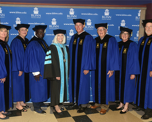 Dr. Hensley and the Board of Trustees at Graduation