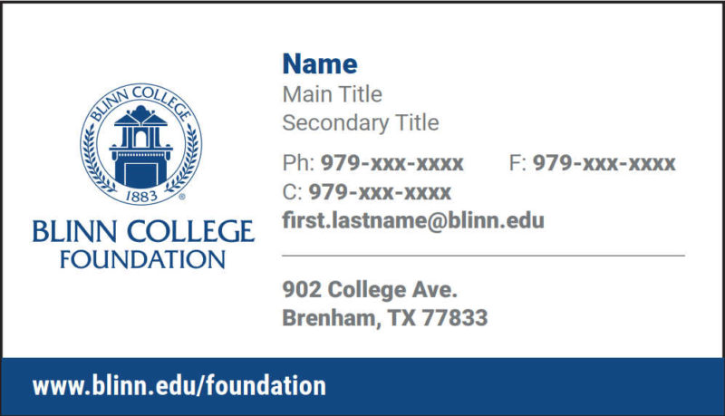 Foundation Card Template – Foundation Personnel Only