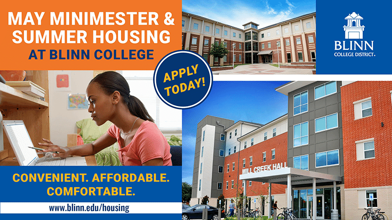 Applications Available For May Minimester Summer Housing At The Blinn 