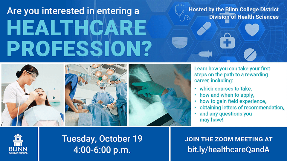 Health Sciences Advisor/Recruiter Kate Karstadt will take questions via Zoom on Tuesday, Oct. 19