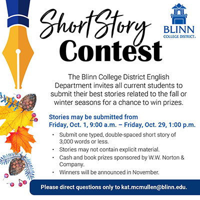 Blinn English Department invites student entries in short story contest
