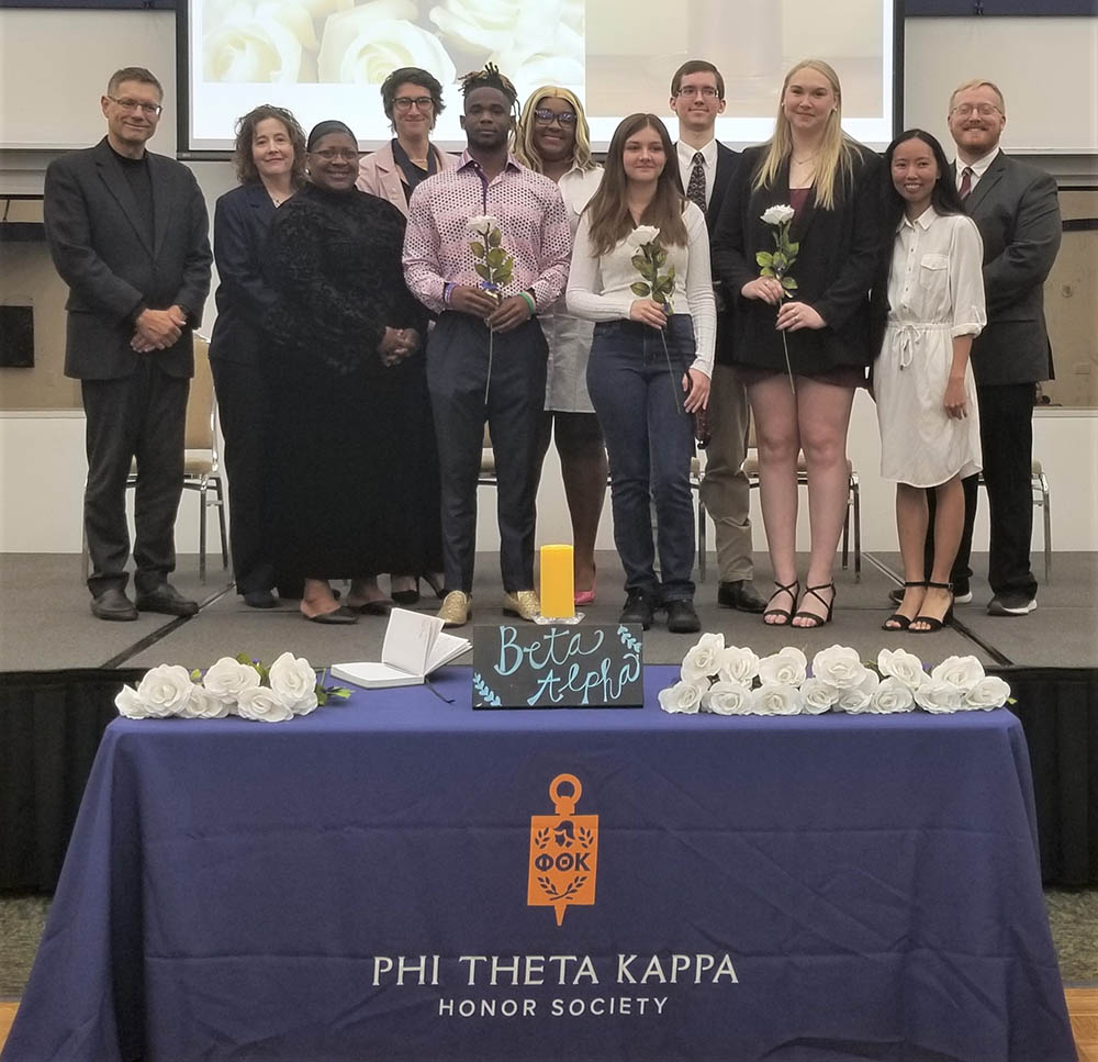 Students inducted into Phi Theta Kappa's Beta Alpha Chapter