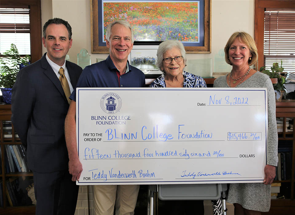 Boehm's children gift $15,466 to Blinn College Foundation