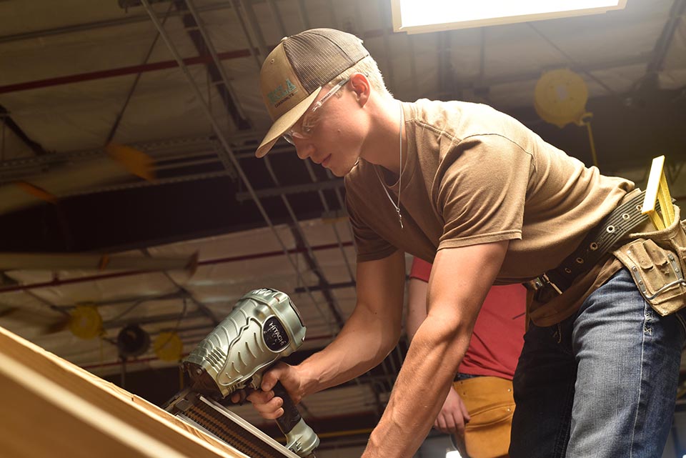 For Logan Woelfel, Blinn's Carpentry Program offers a pathway to a college degree and a rewarding career