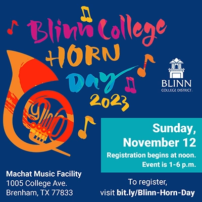 Blinn College Music Department to host inaugural Horn Day workshop on Sunday, Nov. 12