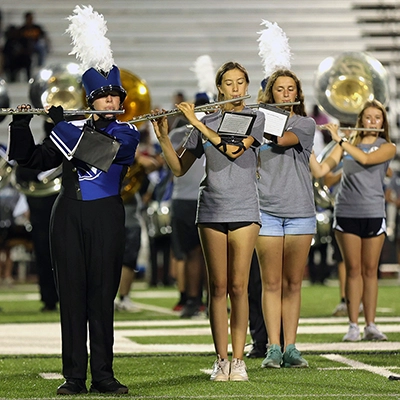 Area high school band members join Blinn Band for halftime performance