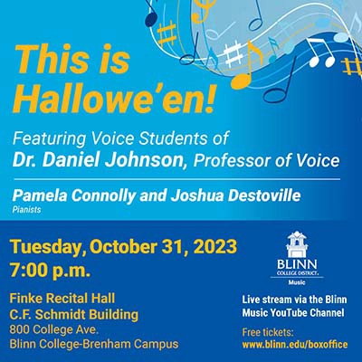 Blinn College voice students to present tribute to Halloween