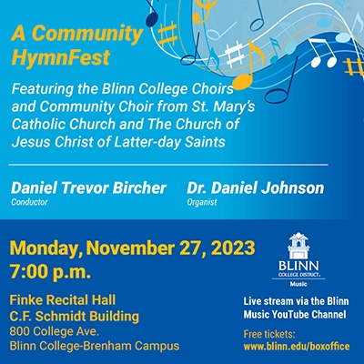 Blinn choirs to join in Community HymnFest on Monday, Nov. 27