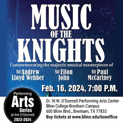 Blinn concludes its 2023-24 Performing Arts Series with 'Music of the Knights'