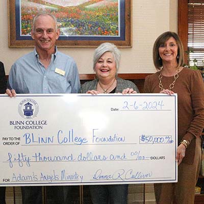 Adam's Angels Ministry gifts two endowed scholarships to Blinn Foundation