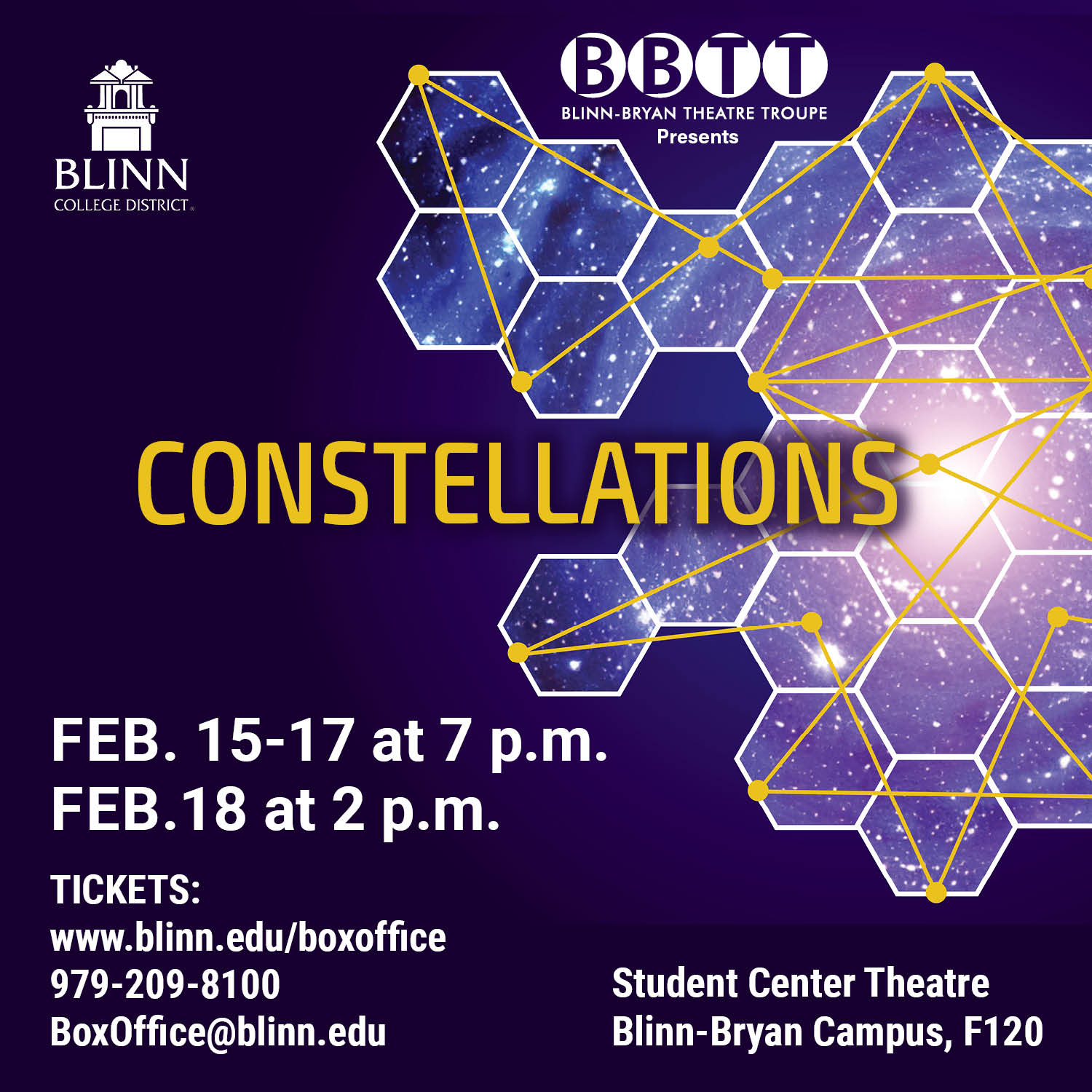 Love and physics collide when the Blinn-Bryan Theatre Troupe brings Nick Payne's 'Constellations' to the stage
