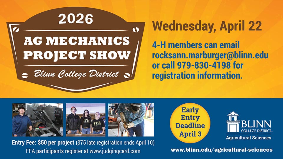 Wednesday, April 22, contest is expected to draw more than 270 FFA, 4-H projects