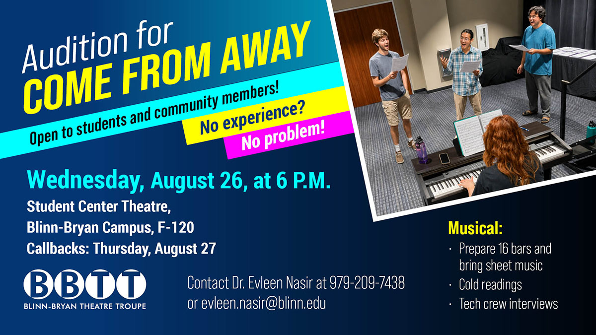 Cast and tech crew opportunities are available for students and community members